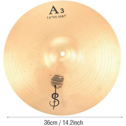  [아마존베스트]Drfeify 14 inch drum cymbal metal hihat cymbal replacement parts for beginners and student drummer