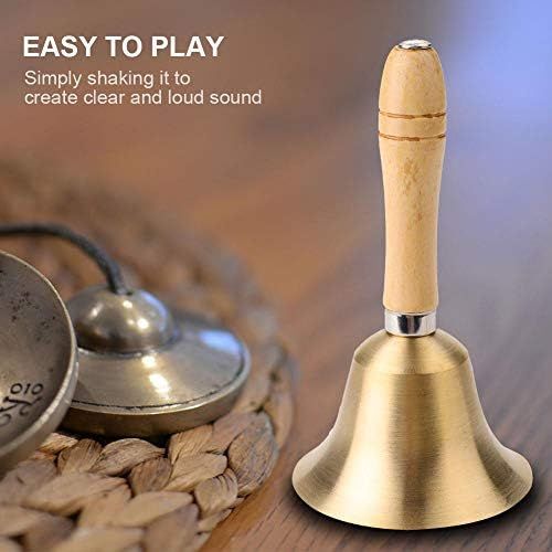  [아마존베스트]Drfeify 1 Piece Hand Bell 8 cm Multifunctional Hand Bell with Wooden Handle Childrens Musical Instrument