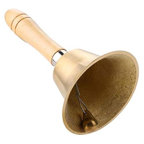  [아마존베스트]Drfeify 1 Piece Hand Bell 8 cm Multifunctional Hand Bell with Wooden Handle Childrens Musical Instrument