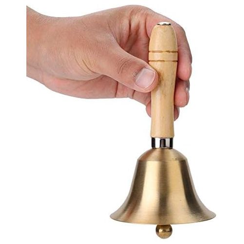  [아마존베스트]Drfeify 1 Piece Hand Bell 8 cm Multifunctional Hand Bell with Wooden Handle Childrens Musical Instrument