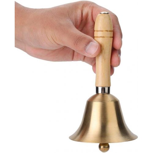  [아마존베스트]Drfeify 1 Piece Hand Bell 8 cm Multifunctional Hand Bell with Wooden Handle Childrens Musical Instrument