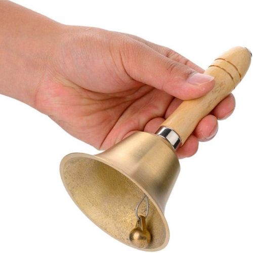  [아마존베스트]Drfeify 1 Piece Hand Bell 8 cm Multifunctional Hand Bell with Wooden Handle Childrens Musical Instrument