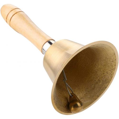  [아마존베스트]Drfeify 1 Piece Hand Bell 8 cm Multifunctional Hand Bell with Wooden Handle Childrens Musical Instrument