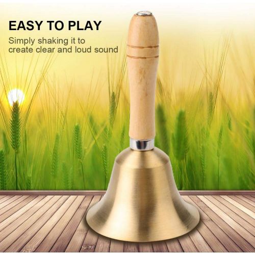  [아마존베스트]Drfeify 1 Piece Hand Bell 8 cm Multifunctional Hand Bell with Wooden Handle Childrens Musical Instrument