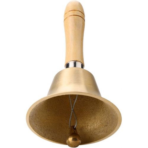  [아마존베스트]Drfeify 1 Piece Hand Bell 8 cm Multifunctional Hand Bell with Wooden Handle Childrens Musical Instrument