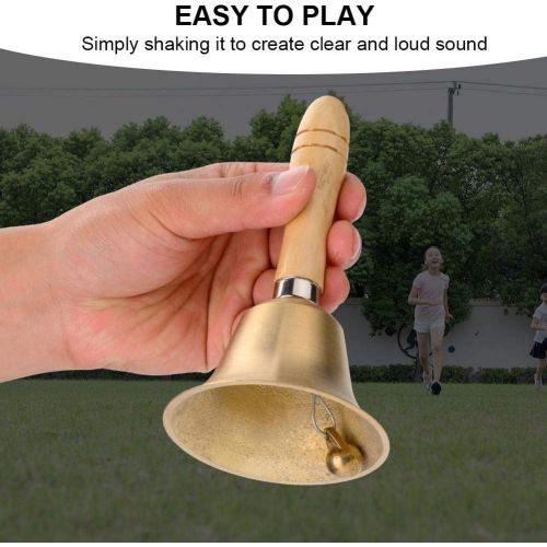  [아마존베스트]Drfeify 1 Piece Hand Bell 8 cm Multifunctional Hand Bell with Wooden Handle Childrens Musical Instrument