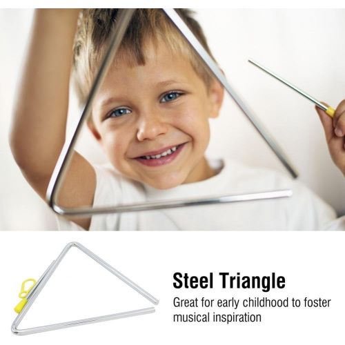 [아마존베스트]Drfeify Childrens Metal Triangle with Mallet Musical Instrument for Children Education