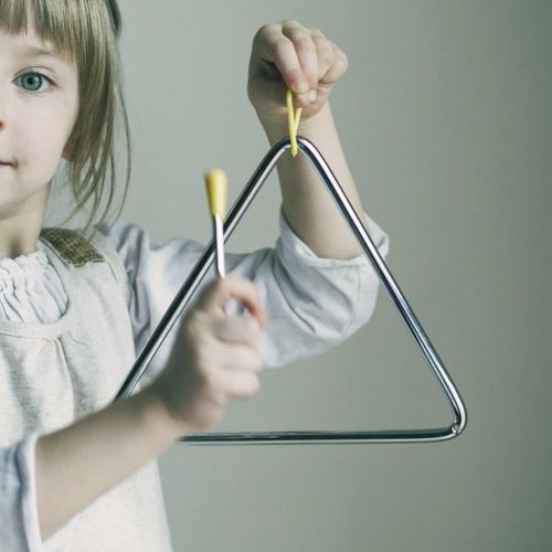  [아마존베스트]Drfeify Childrens Metal Triangle with Mallet Musical Instrument for Children Education