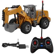 Drfeify RC Excavator, RC Engineering Van Light Remote Control Excavator Durable Plastic RC Engineering Car Kid Gift