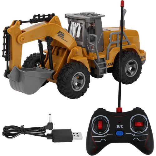  Drfeify RC Excavator, RC Engineering Van Light Remote Control Excavator Durable Plastic RC Engineering Car Kid Gift