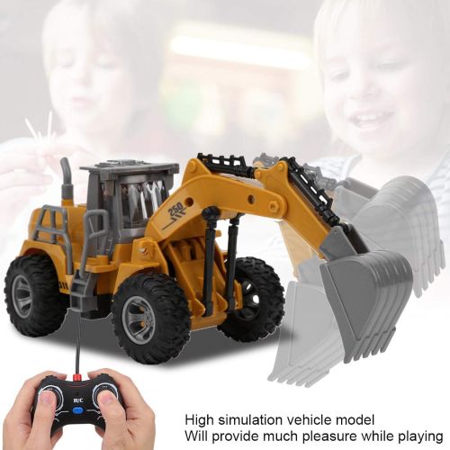  Drfeify RC Excavator, RC Engineering Van Light Remote Control Excavator Durable Plastic RC Engineering Car Kid Gift