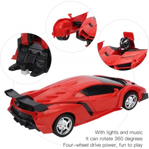  Drfeify 1:18 RC Car Robot Toy,360°Rotating Remote Control Car One-Button Deformation Robot Best Gift for Boys and Girls