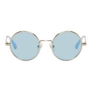 Dries Van Noten Silver & Blue Linda Farrow Edition 155 C5 Sunglasses