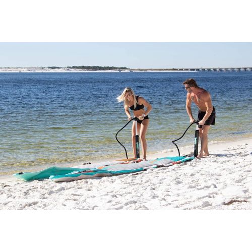  Drift Inflatable Stand Up Paddle Board, SUP with Paddle, Backpack Travel Bag, Pump, Fin, & Coiled Leash