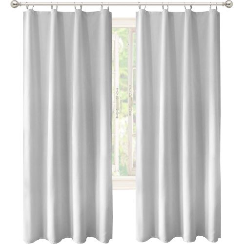  DriftAway Thermal Insulated 100% Darkening, Blackout Curtain Liner for 84-inch Grommet Curtains, Set of 2, Each Liner Size (50x80), Rings Included, White Panel