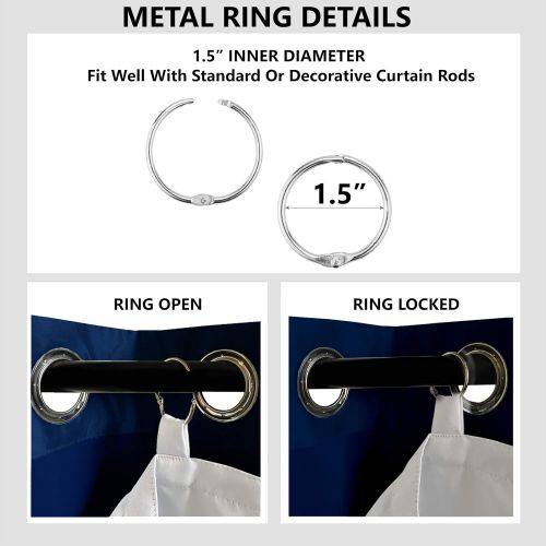  DriftAway Thermal Insulated 100% Darkening, Blackout Curtain Liner for 84-inch Grommet Curtains, Set of 2, Each Liner Size (50x80), Rings Included, White Panel