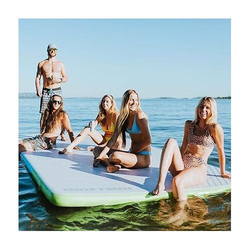  Driftsun Inflatable Floating Mat - Inflatable Floating Platform and Swim Dock Whip Pad, Dropstitch PVC Construction (Available in 12ft x 6.5ft and 15ft x 6.5ft)