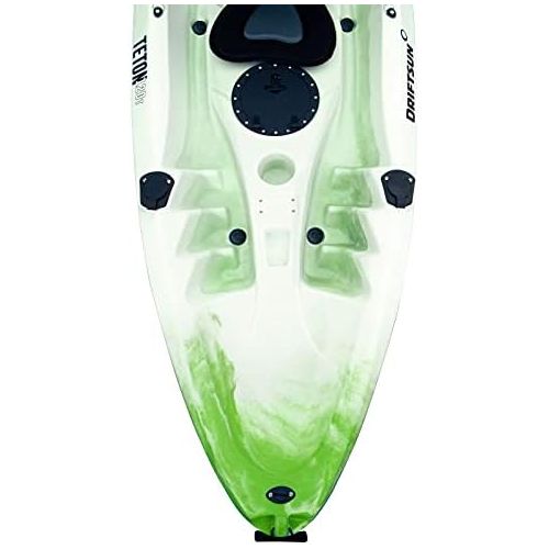  Driftsun Teton 120 Hard Shell Recreational Tandem Kayak, 2 or 3 Person Sit On Top Kayak Package with 2 EVA Padded Seats, Includes 2 Aluminum Paddles and Fishing Rod Holder Mounts