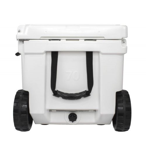  Driftsun Frosted Frog White 70 Quart Ice Chest Heavy Duty High Performance Roto-Molded Commercial Grade Insulated Cooler with Wheels