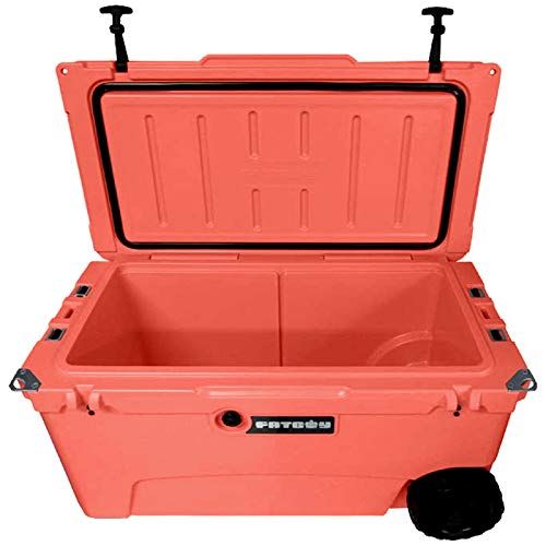  Driftsun Fatboy 70QT Rotomolded Wheeled Chest Ice Box Cooler Coral