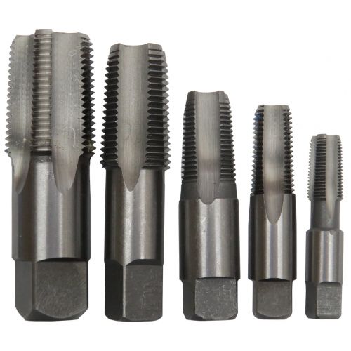  Drill America 5 Piece Carbon Steel NPT Pipe Tap Set, 18
