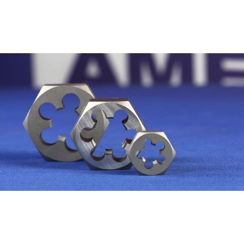  Drill America DWT Carbon Steel Hex Pipe Threading Die, (18-27 - 4-8 NPT), Uncoated (Bright) Finish