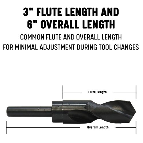  Drill America DWDRSD34X1-4764 34 Shank HSS Reduced Shank Drill Bit, 1-4764