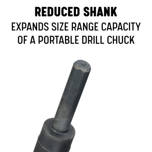  Drill America DWDRSD Black Oxide High Speed Steel Reduced Shank Drill Bit, (3364 - 1-12, 12.50mm - 37.00mm), Conventional 118 Degree Point