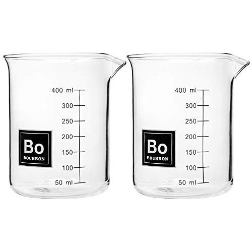  [아마존베스트]Drink Periodically Set of 2 Laboratory Beaker Bourbon Rocks Glasses-16oz each
