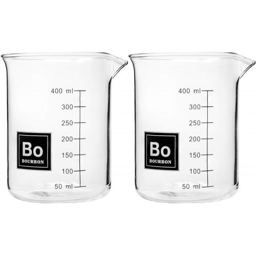  [아마존베스트]Drink Periodically Set of 2 Laboratory Beaker Bourbon Rocks Glasses-16oz each