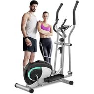 Dripex Elliptical Machine Cross Trainer, 8 Level Ultra Quiet Magnetic Resistance Elliptical Training Machines for Home Use w/ 6KG Flywheel, Pulse Rate Grips, LCD Monitor, iPad & Bo