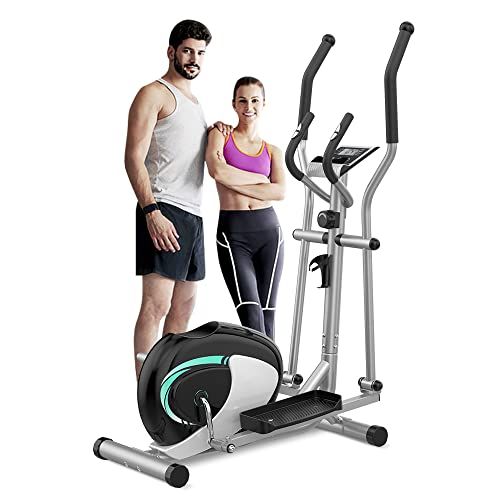  Dripex Elliptical Machine Cross Trainer, 8 Level Ultra Quiet Magnetic Resistance Elliptical Training Machines for Home Use w/ 6KG Flywheel, Pulse Rate Grips, LCD Monitor, iPad & Bo