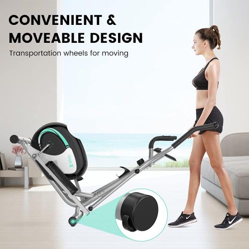  Dripex Elliptical Machine Cross Trainer, 8 Level Ultra Quiet Magnetic Resistance Elliptical Training Machines for Home Use w/ 6KG Flywheel, Pulse Rate Grips, LCD Monitor, iPad & Bo