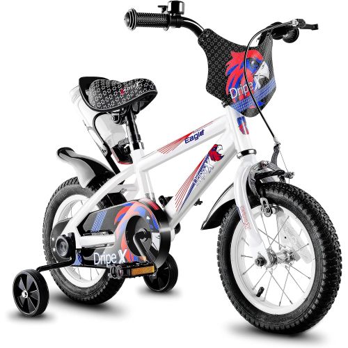  DRIPEX Boys Bike 20 inch Kids Bike 12/14/16/18 inch BMX Stytle for 3-10 Years Old Boy＆Girl Children Bicycle with Kickstand or Trainning Wheel,White KRA-1 (inch, 12 inch New)