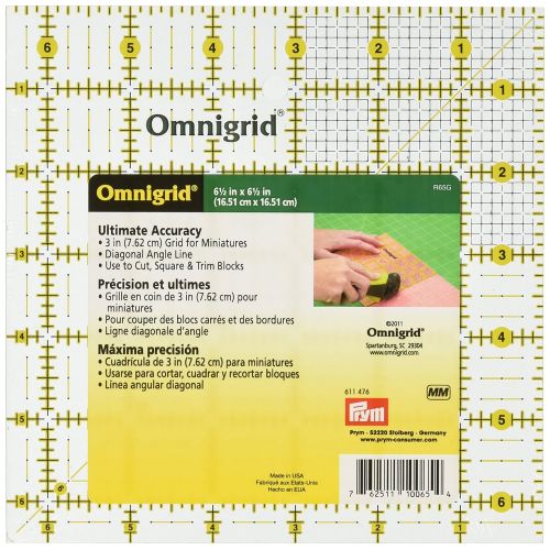  Dritz Omnigrid 6-1/2-Inch by 6-1/2-Inch Quilters Square