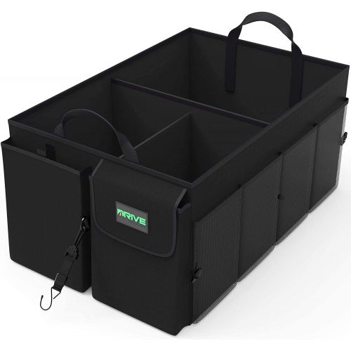  Drive Auto Products Car Cargo Trunk Organizer, Folding Compartments Are Easily Expandable To Suit Any In-vehicle Organization Needs, Secure Tie-down Strap System, Made Of Durable O