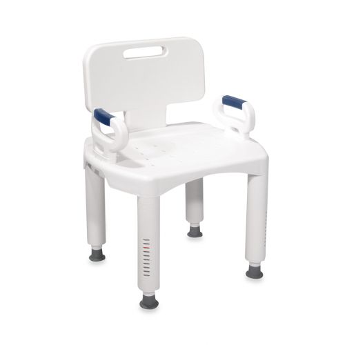  Drive Medical Premium Bath Seat with Back and Arms in White