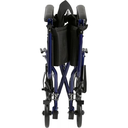  Drive Medical Aluminum Transport Chair, 19, Blue