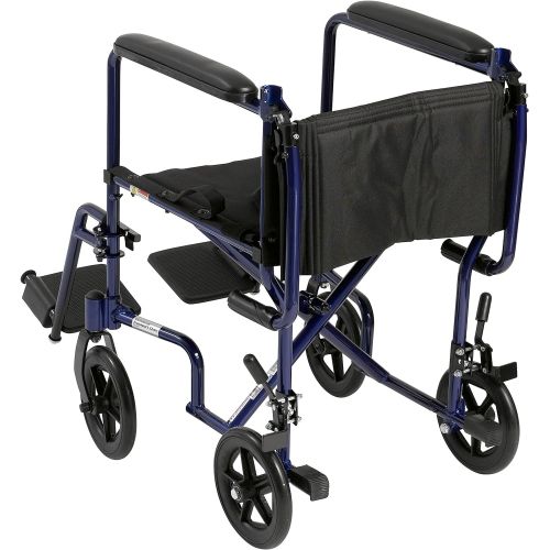  Drive Medical Aluminum Transport Chair, 19, Blue