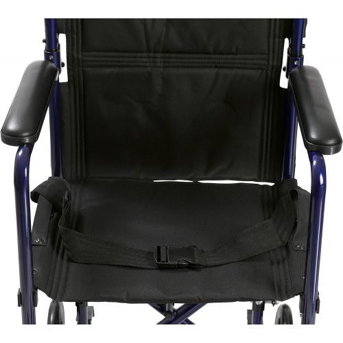  Drive Medical Aluminum Transport Chair, 19, Blue