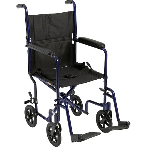  Drive Medical Aluminum Transport Chair, 19, Blue