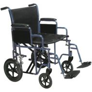 Drive Medical Bariatric Heavy Duty Transport Wheelchair with Swing-away Footrest, Blue, 22