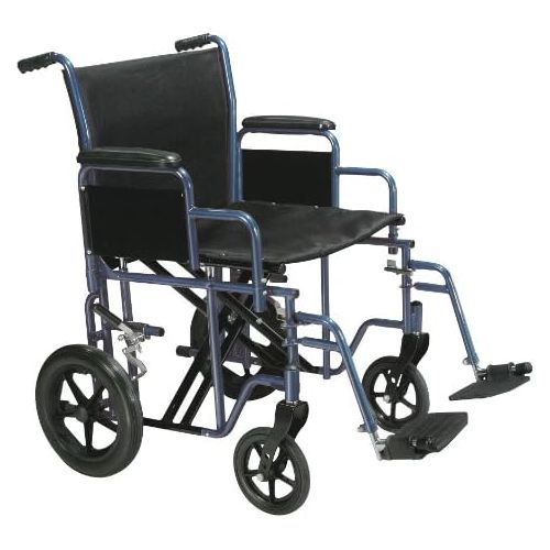  Drive Medical Bariatric Heavy Duty Transport Wheelchair with Swing-away Footrest, Blue, 22