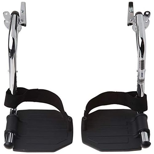  Drive Medical Swing Away Footrests with Aluminum Footplates, Black