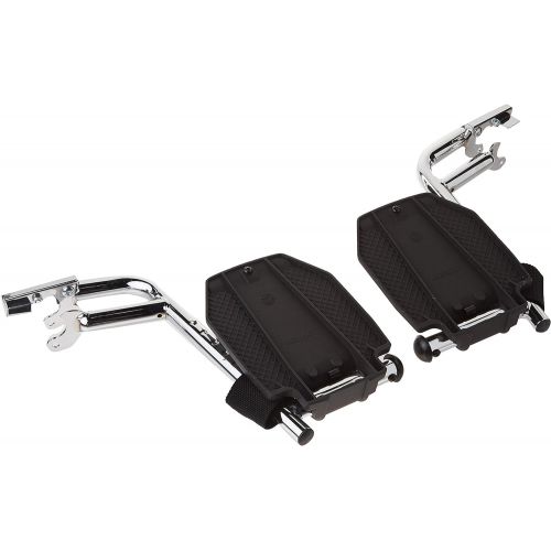  Drive Medical Swing Away Footrests with Aluminum Footplates, Black