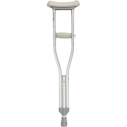  Drive Medical Aluminum Crutch with Comfortable Underarm Pad and Handgrip, Gray, Pediatric