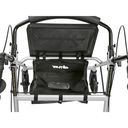  Drive Medical Aluminum Rollator Walker Fold Up and Removable Back Support, Padded Seat, 6 Wheels, Black