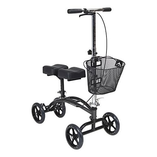  Drive Medical Dual Pad Steerable Knee Walker with Basket, Alternative to Crutches