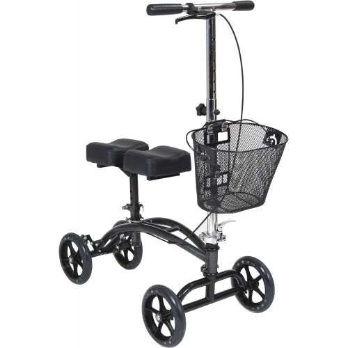  Drive Medical Dual Pad Steerable Knee Walker with Basket, Alternative to Crutches