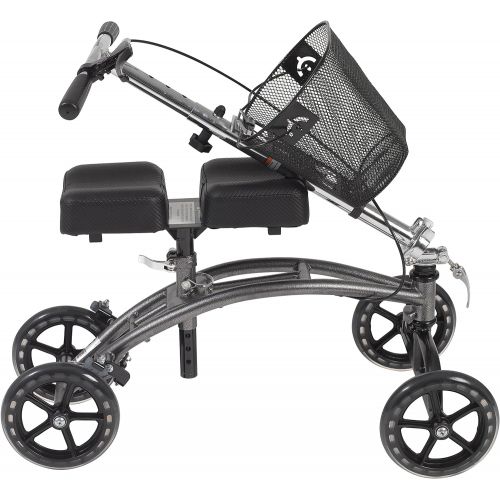  Drive Medical Dual Pad Steerable Knee Walker with Basket, Alternative to Crutches